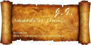 Jakabházi Ilona névjegykártya